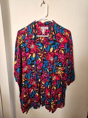 Cabrais 80s Vintage Flowers Blouse